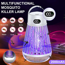 Cordless LED Digital Display Electric Mosquito Bug Zapper Mosquito Killing Lamp Fly Trap Camp Lamp with Rechargeable Battery for Indoor and Outdoor