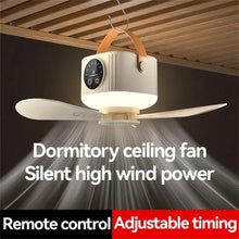 2 in 1 Portable Fan Camping Light 3600mAh Rechargeable Outdoor Camping Tent Fan New Remote Control Household Ceiling Fan Lighting