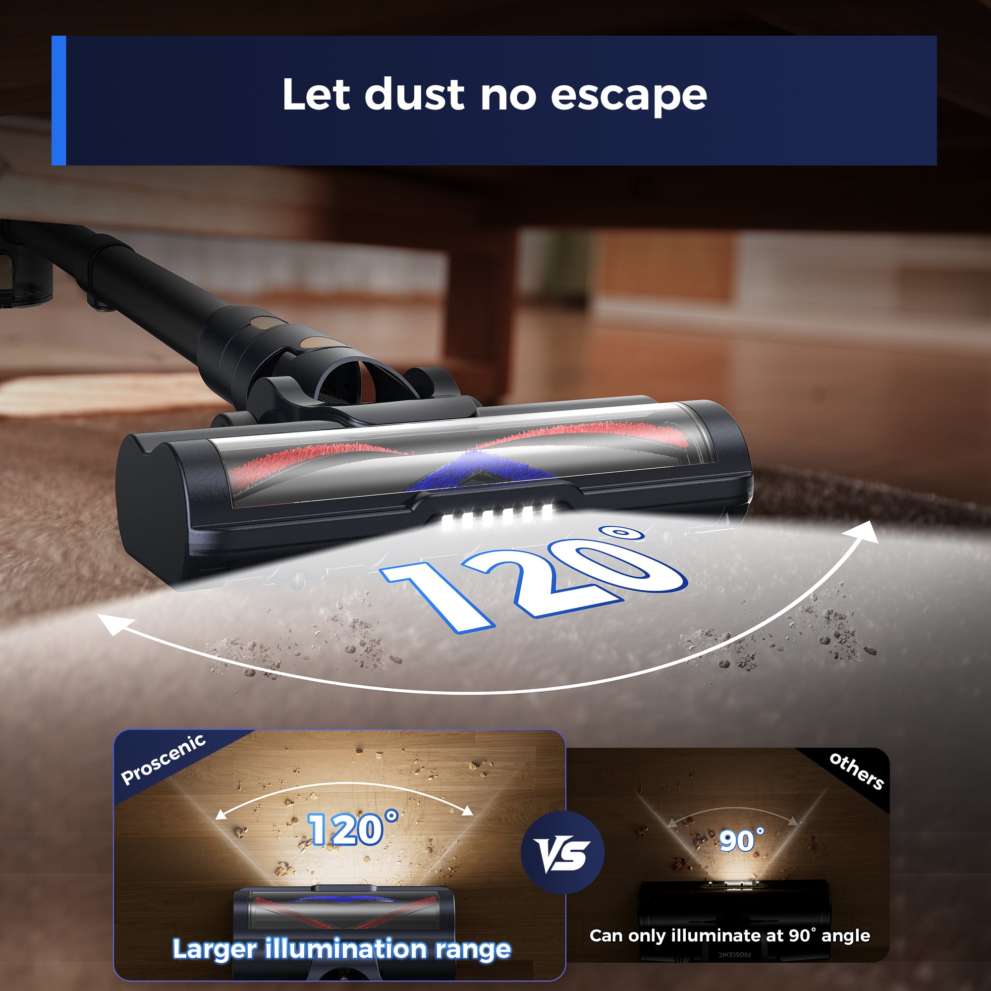 Proscenic P11 Lite opretstående støvsuger - simpelthen billig 8 Proscenic P11 Lite LED-skærm