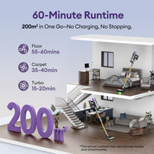 Ultenic U20 Cordless Vacuum Cleaner - 55KPa Strong Suction, Tangle-Free Pet Hair Cleaning, 60-Min Long Runtime, 60dB Quiet Operation, Self-Standing Design