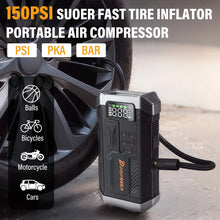 POPDEER PD-JA3 5000A 4-in-1 Emergency Jump Starter with Air Compressor (150PSI Tire Inflator) 12V Quick Charge 3.0 Jump Box LCD Display Flashlight Storage Case - Suitable for 10.0L Gas 8.0L Diesel Engines