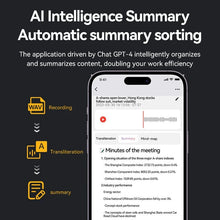 A3 AI Voice Recorder 64GB – ChatGPT-4 Transcription, Call & Audio Recording, Real-Time Translation