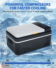 12 Volt Refrigerator 12V Car Fridge 21L 25L -4℉~68℉ Freezer Compressor Cooler 12/24V DC & 100-240V AC,Car Fridge For Car, Camping, Travel, Fishing, Outdoor or Home