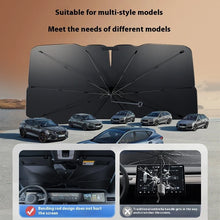 Coated Car Sunshade Umbrella Thickened V-Shaped Opening Front Windshield Curved Handle Car Anti UV Umbrella 360° Center Pole Rotation