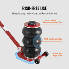 Air Jack 3 Ton/6600 lbs / 5 Ton/11000 lbs Air Bag Jack with Six Steel Pipes 15.75 inch/400 mm / 18.5 inch/470 mm Lift up Fast Lifting Pneumatic Jack with Adjustable Long Handle for Cars Garages Repair