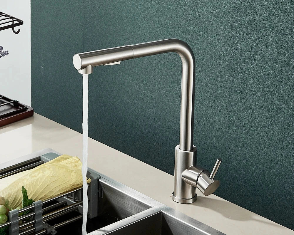 Otočte svou kuchyni vzhůru nohama: Výsuvná kuchyňská baterie se 2 režimy vody! 6 Výsuvná kuchyňská baterie se dvěma režimy vody