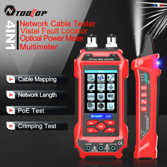 TOOLTOP ET636/ET638 Network Cable Tester 4 in 1 Multi-function Fiber Optic Network/Broken Line/LAN Cable Tester Visual Fault Locator