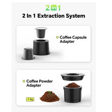 HiBREW H4E 2-in-1 Portable Coffee Machine Type-C Rechargeable Expresso Coffee Maker Fits NS Capsules Coffee Powder for Car Travel Camping & Home