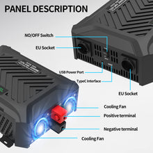 DATOUBOSS Portable Car Inverter 2000W Pure Sine Wave Dual Voltage Inverter 12V/24V Auto Switching Solar Inverter