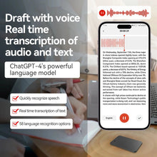 A3 AI Voice Recorder 64GB – ChatGPT-4 Transcription, Call & Audio Recording, Real-Time Translation