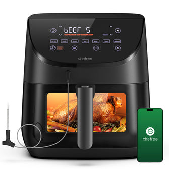 Chefree AF500 6.5liters Air Fryer, 1700 W Air Fryer 8-in-1 functions without oil and fat, temperature control probable visible window