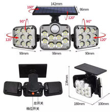 138 LED Solar Power PIR Motion Sensor Light Outdoor Security Garden Waterproof Remote Control