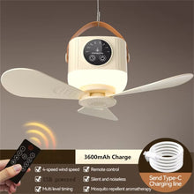 2 in 1 Portable Fan Camping Light 3600mAh Rechargeable Outdoor Camping Tent Fan New Remote Control Household Ceiling Fan Lighting