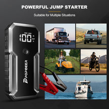 POPDEER PD-J01 20000mAh 2500A Car Jump Starter 12V Dual USB Output LCD Display For 8.0 Gas/6.0L Diesel