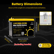 Gokwh 12V 340AH Vehicle Storage Box 4352Wh Mini LiFePO4 Battery Built-in 200A Bluetooth BMS