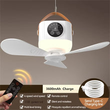 2 in 1 Portable Fan Camping Light 3600mAh Rechargeable Outdoor Camping Tent Fan New Remote Control Household Ceiling Fan Lighting