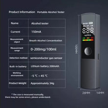 Portable High-Precision Alcohol Tester Breathalyzer Contactless Breath Sampling Home Car Breathalyzer with LED Display