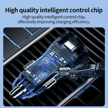 12V-24V Dual USB Transparent Car Charger 30W PD + QC4.0 Super Fast Charge for Apple Huawei Xiaomi Oppo Vivo