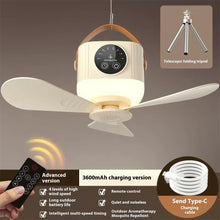 2 in 1 Portable Fan Camping Light 3600mAh Rechargeable Outdoor Camping Tent Fan New Remote Control Household Ceiling Fan Lighting