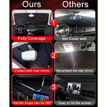 Car Sunshade Umbrella Front Windshield Retractable Sun Protection Heat Insulation Car Umbrella Side Baffle Sunshade 360° Rotating With Bendable Arm Handle
