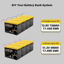 Gokwh 12V 340AH Vehicle Storage Box 4352Wh Mini LiFePO4 Battery Built-in 200A Bluetooth BMS
