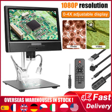 AD408 10 Inch Digital Microscope 1080P 4X Digital Zoom Magnification with LED Shadowless Lamp Professional Soldering Microscope