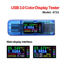 RIDEN RD AT34/AT35 USB 3.0 color LCD Voltmeter ammeter voltage current meter multimeter battery charge power bank USB Tester