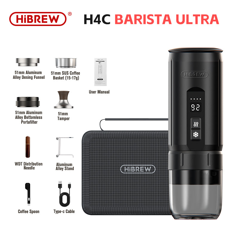 HiBREW H4C Portable Espresso Maker  H4C Black Barista Ultra