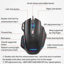 FOREV FV-X7 Wired RGB Lighting Mechanical Gaming Mouse, Adjustable DPI, Colorful Gradient Breathing Lights