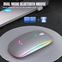 M60 Wireless Mouse with RGB Lighting Dual 2.4G & Bluetooth Connectivity Adjustable DPI Long Battery Life USB-C Charging Compatible with Windows/iOS