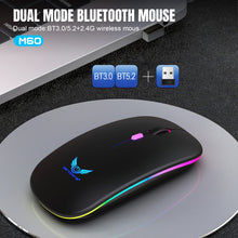 M60 Wireless Mouse with RGB Lighting Dual 2.4G & Bluetooth Connectivity Adjustable DPI Long Battery Life USB-C Charging Compatible with Windows/iOS