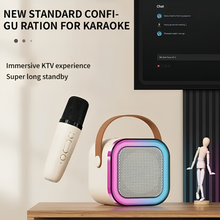 K12 KTV Karaoke Microphone Speaker Wireless Bluetooth Lecture Conference Voice Box Mini Color Light Audio