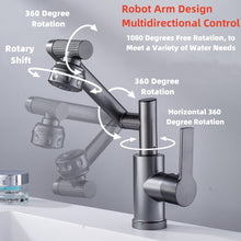 Sink Basin Type Led Temperature Digital Display Faucet Hot And Cold Water Mixer 1080° Rotation Two Outlet Modes Bathroom Faucet