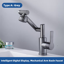 Sink Basin Type Led Temperature Digital Display Faucet Hot And Cold Water Mixer 1080° Rotation Two Outlet Modes Bathroom Faucet