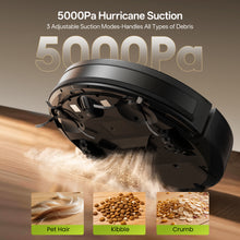 Vactidy W8 Robot Vacuum and Mop Combo, 5000Pa Strong Suction, 150Min Runtime, Smart App & Voice Control, Self-Charging Robotic Vacuum Cleaner for Pet Hair, Carpet & Hard Floor
