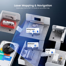 Proscenic Q10 Smart Vacuum Cleaner Robot with All-in-One Vacuum & Mop 8000Pa Suction LiDAR Navigation 200-Min Runtime 5-Stored Maps