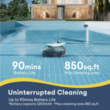 Ultenic Pooleco 10s Cordless Robotic Pool Cleaner with APP/Remote Control, 3-Motor Suction, 90Mins Runtime,5000mAh, Auto Self-Parking, 2.5h Fast Charging, Cleans Up to 850 Sq.ft, Ideal for Above/In-Ground Pools