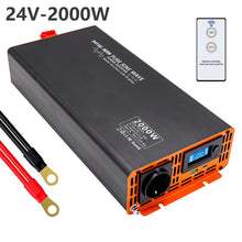 DATOUBOSS Inverter DC12V/DC24V to AC230V 1000W/1500W/2000W Peak Pure Sine Wave Voltage Converter Power Inverter With EU Sockets and LCD Inverter for Motorhome Car
