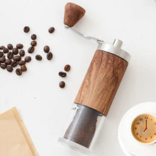 Adjustable Settings Manual Coffee Grinder Portable Burr Coffee Hand Grinder with Folding Handle, Ceramic Core and Built-in Bearing in Top Cover