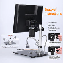 AD408 10 Inch Digital Microscope 1080P 4X Digital Zoom Magnification with LED Shadowless Lamp Professional Soldering Microscope