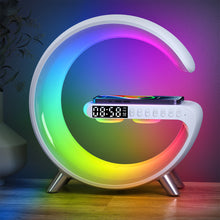 Big G Bluetooth Speaker Wireless Charger Stand Alarm Clock RGB 20 Lights Mode Dimmable Night Light Touch Lamp for Gifts