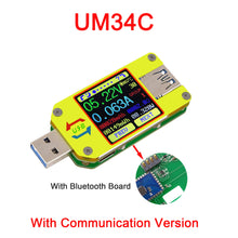RIDEN UM34/UM34C For APP USB 3.0 Type-C DC Voltmeter Ammeter Voltage Current Meter Battery Charge Measure Resistance Tester