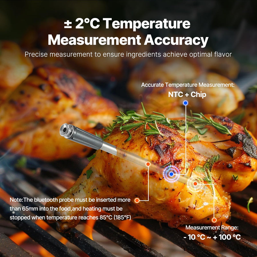 CROSIKO JX168/JX268 Bluetooth Meat Thermometer - 500FT/165FT