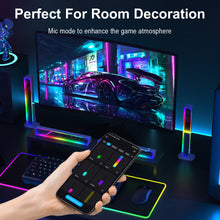 2PCS RGB LED Desktop Floor Lamp Light Bars Bluetooth APP Control Music Night Light Rhythm Atmosphere Lights for Gaming TV Room Decoration Lamp