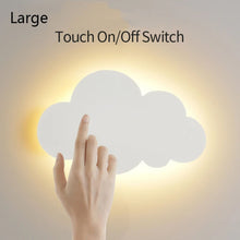 Touch-Control LED Cloud Shape Wall Lamp 3 Color Temperatures Adjustable Eye-Friendly Flicker-Free for Living Rooms & Bedrooms