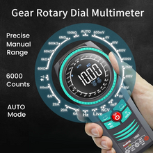 Portable Rotary Dial Smart Digital Multimeter 6000 Counts AC/DC Voltage Current Capacitor Diode Resistance Hz Tester
