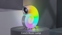 Smart Bluetooth Speaker Desk Lamp, Conch Alarm Clock APP Control RGB Atmosphere Night Light Sleep Aid Bluetooth Speaker